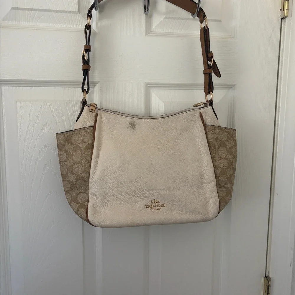 Coach C2855 Rori Shoulder Bag In Colorblock Signature Canvas‎ Light Khaki